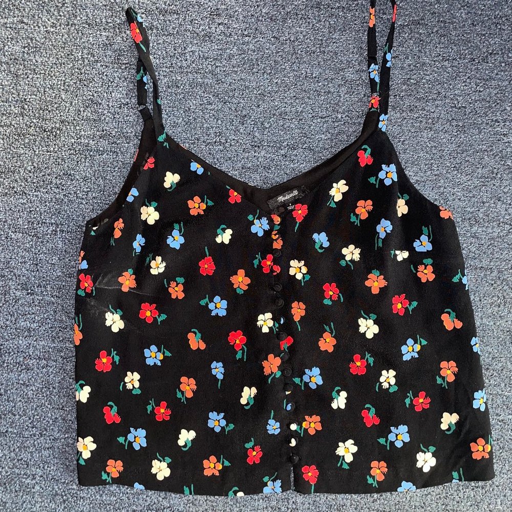 Madewell Button-Down Cami in Pressed Flowers, size 6